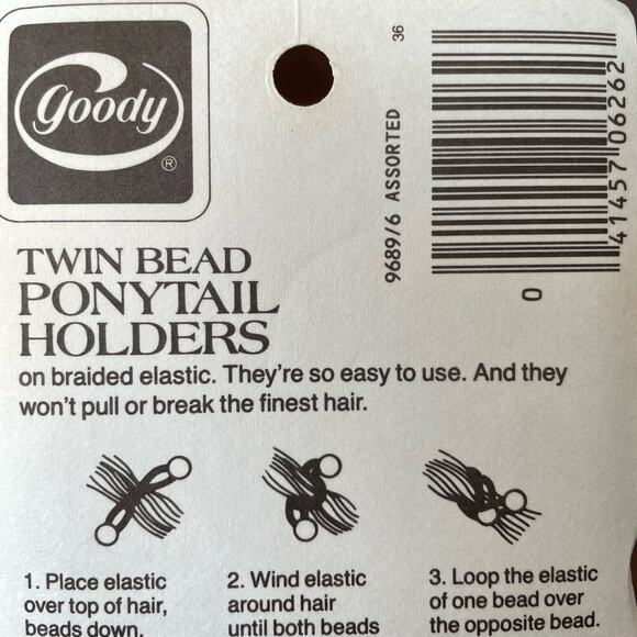 Vintage Goody Twin Bead Ponytail Holders Hair Knocker Balls 1980\'s New Old Stock main image 4
